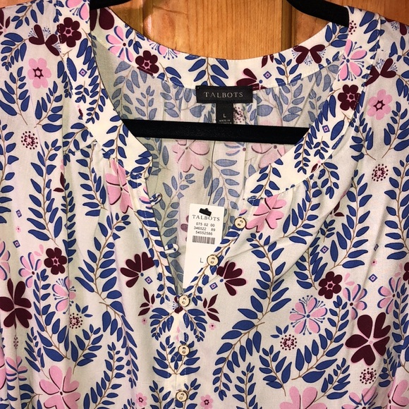 NWT Talbots floral top Size L - Picture 2 of 6